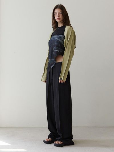 REVOIRSIS RVIS reversible cut-out bolero green