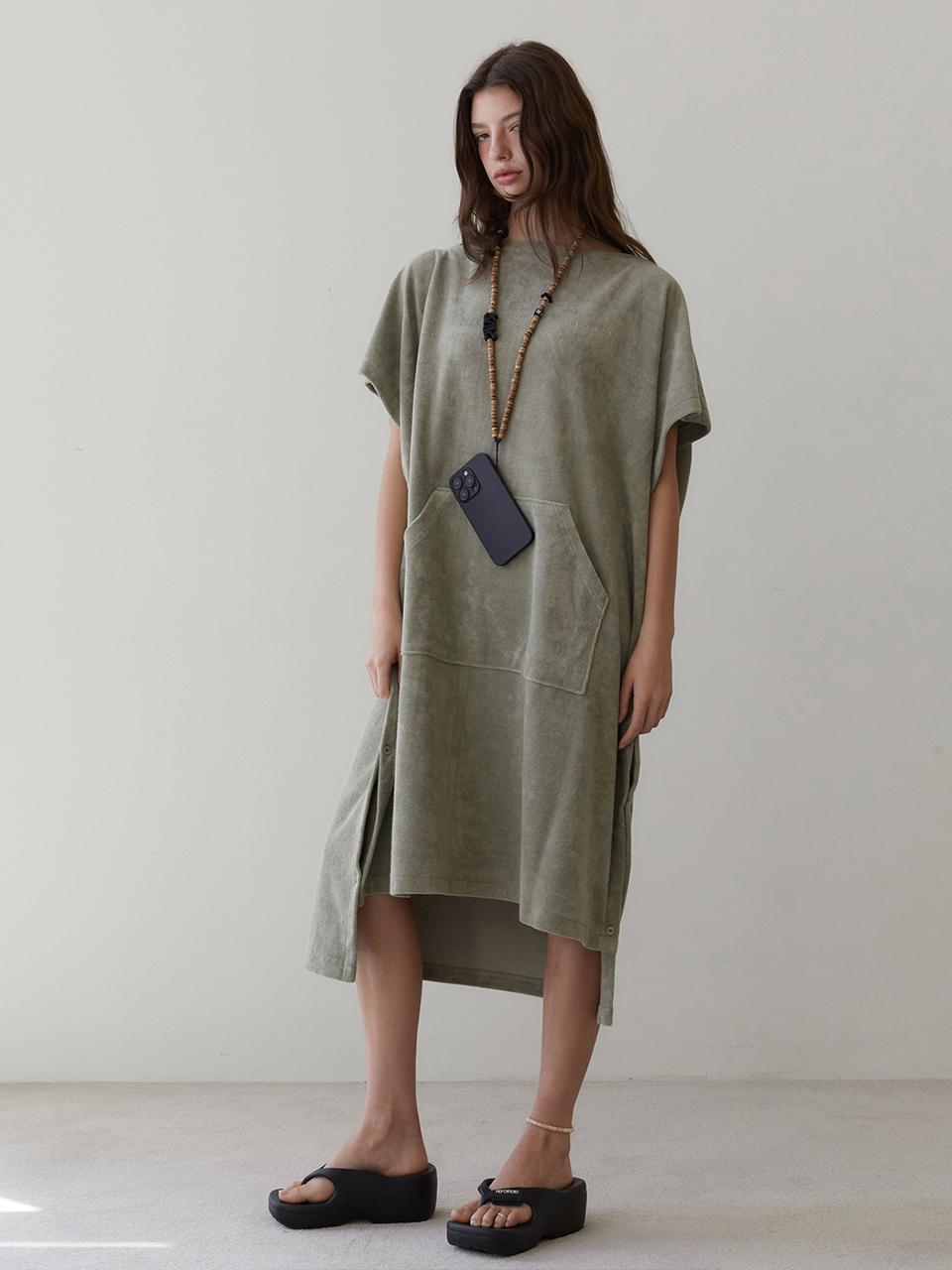 REVOIRSIS RVIS Terry Twoway Poncho [Khaki]