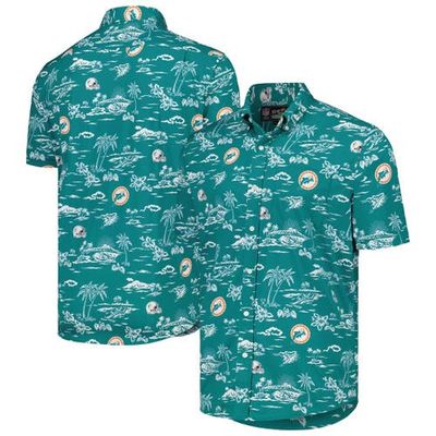 Reyn Spooner Men's Reyn Spooner Aqua Miami Dolphins Throwback Kekai Print Button-Up Shirt 