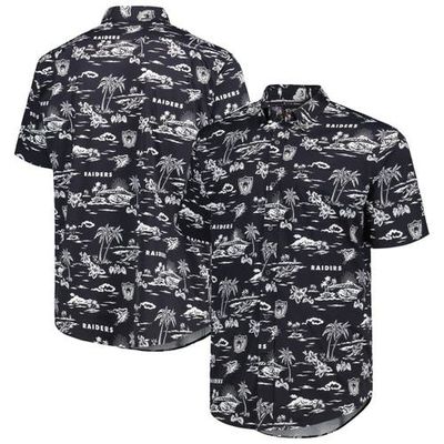 Reyn Spooner Men's Reyn Spooner Black Las Vegas Raiders Throwback Kekai Print Button-Up Shirt 