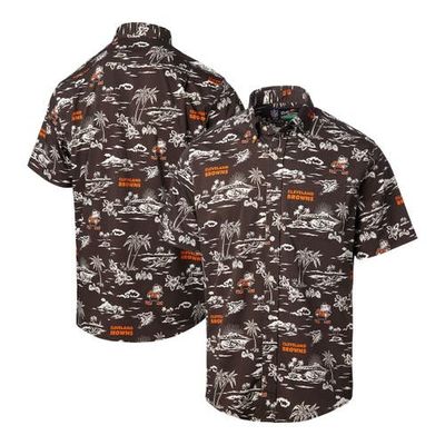 Reyn Spooner Men's Reyn Spooner Brown Cleveland Browns Throwback Kekai Print Button-Up Shirt 
