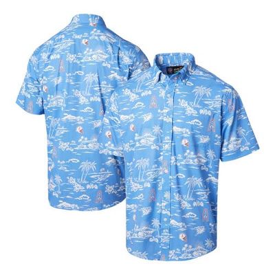 Reyn Spooner Men's Reyn Spooner Light Blue Houston Oilers Throwback Kekai Print Button-Up Shirt 