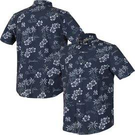 Reyn Spooner Men's Reyn Spooner Navy New York Yankees Kekai Performance Button-Down Tri-Blend Top 