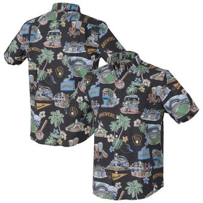 Reyn Spooner Men's Reyn Spooner Black Milwaukee Brewers Scenic Tri-Blend Button-Down Shirt 