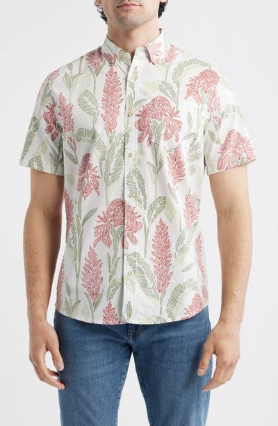 Reyn Spooner Reyn Spooner Ginger Burst Short Sleeve Button-Down Cotton Blend Sport Shirt