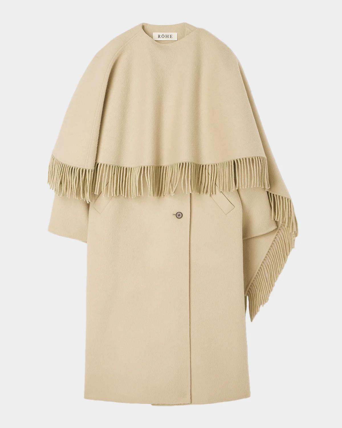 Róhe Double-Faced Wool Fringe Coat