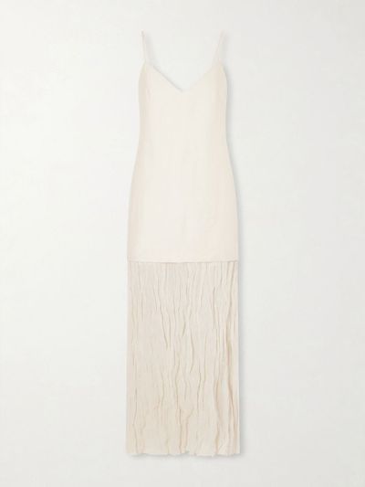 RÓHE Linen-blend and chiffon midi dress