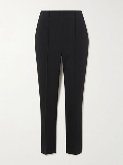 RÓHE Pintucked grain de poudre slim-leg pants