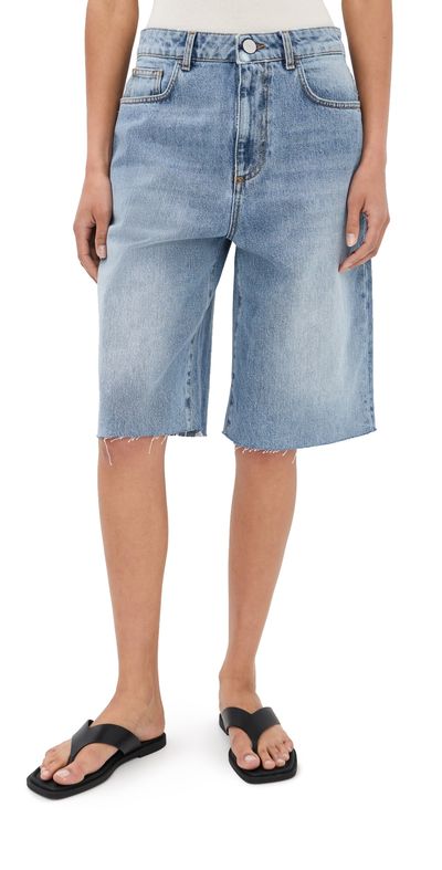 Róhe Róhe Baggy Fit Denim Shorts Classic Blue
