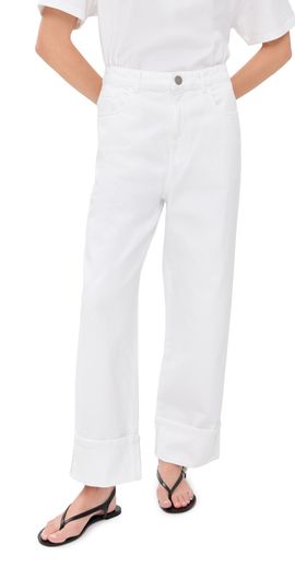 Róhe Róhe Baggy Fit Turn-Up Denim Jeans Optic White