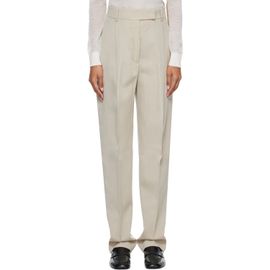 Róhe Róhe Beige Daria Single Pleat Straight Leg Trousers