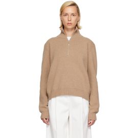 Róhe Róhe Beige Zipped Mouliné Polo