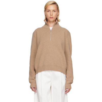 Róhe Róhe Beige Zipped Mouliné Polo