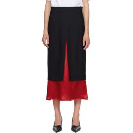 Róhe Róhe Black & Red Contrast Upside-Down Midi Skirt