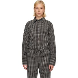 Róhe Róhe Black Checked Shaped Shirt