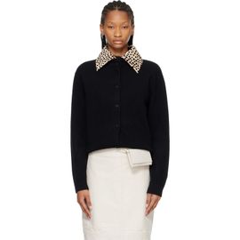 Róhe Róhe Black Cheetah Collar Cardigan