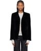Róhe Róhe Black Classic Fitted Velvet Blazer - 1