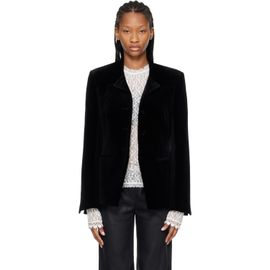 Róhe Róhe Black Classic Fitted Velvet Blazer