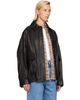 Róhe Róhe Black Grain Aviator Leather Jacket - 2