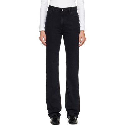 Róhe Róhe Black Lino High Rise Straight Jeans