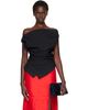 Róhe Róhe Black Off-Shoulder Lapel Top - 1