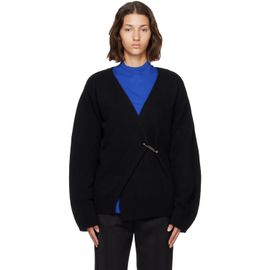 Róhe Róhe Black Off-Shoulder Wrap Cardigan