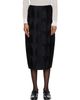 Róhe Róhe Black Plissé Satin Midi Skirt - 1