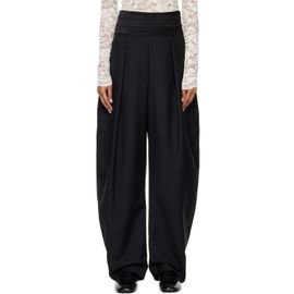 Róhe Róhe Black Puck Sculptural Cumberband Trousers
