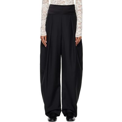 Róhe Róhe Black Puck Sculptural Cumberband Trousers