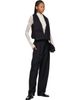 Róhe Róhe Black Puck Sculptural Cumberband Trousers - 4