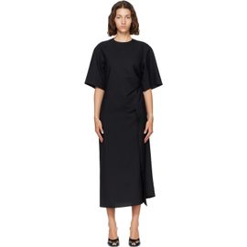 Róhe Róhe Black Sculptural Shortsleeve Midi Dress