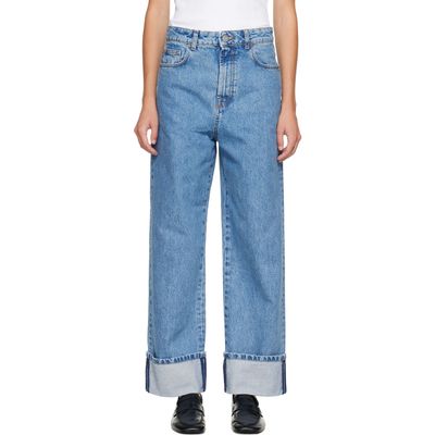 Róhe Róhe Blue Rixt Turn-Up Baggy Jeans