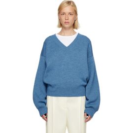Róhe Róhe Blue V-Neck Knitted Sweater