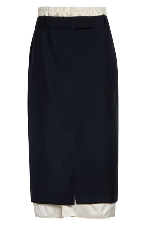 Róhe Róhe Boxer Detailed Virgin Wool & Mohair Pencil Skirt