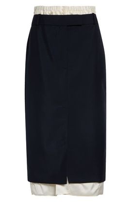 Róhe Róhe Boxer Detailed Virgin Wool & Mohair Pencil Skirt
