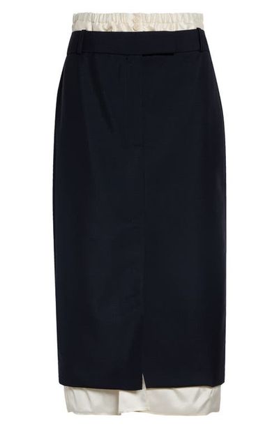 Róhe Róhe Boxer Detailed Virgin Wool & Mohair Pencil Skirt