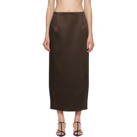 Róhe Róhe Brown Balloon Column Midi Skirt