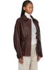 Róhe Róhe Brown Grain Leather Aviator Jacket - 2