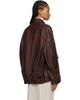 Róhe Róhe Brown Grain Leather Aviator Jacket - 3