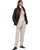 Róhe Róhe Brown Grain Leather Aviator Jacket - 4