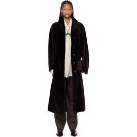 Róhe Róhe Brown Shearling Shawl Collar Coat