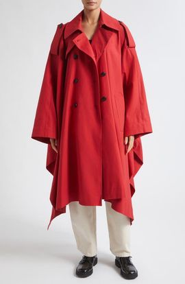 Róhe Róhe Cape Stretch Cotton Trench Coat