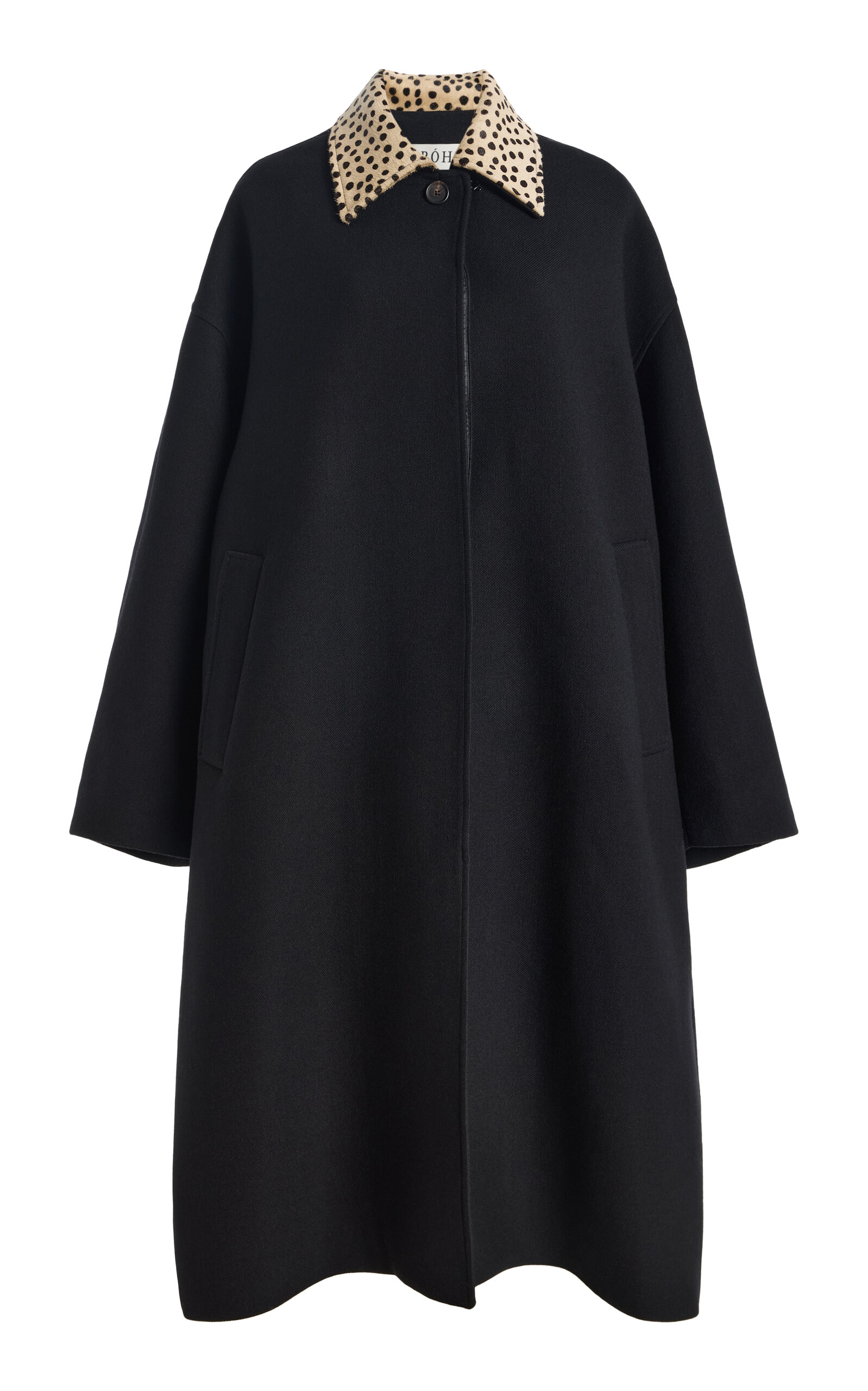 Róhe Róhe Cheetah Collar Wool Coat