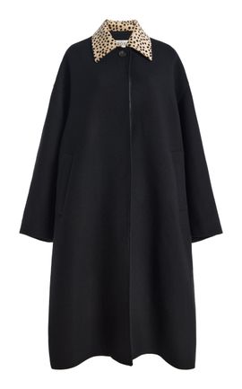 Róhe Róhe Cheetah Collar Wool Coat
