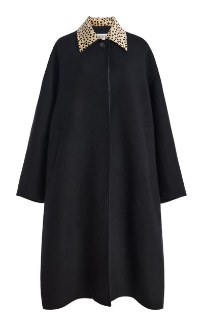 Róhe Róhe Cheetah Collar Wool Coat