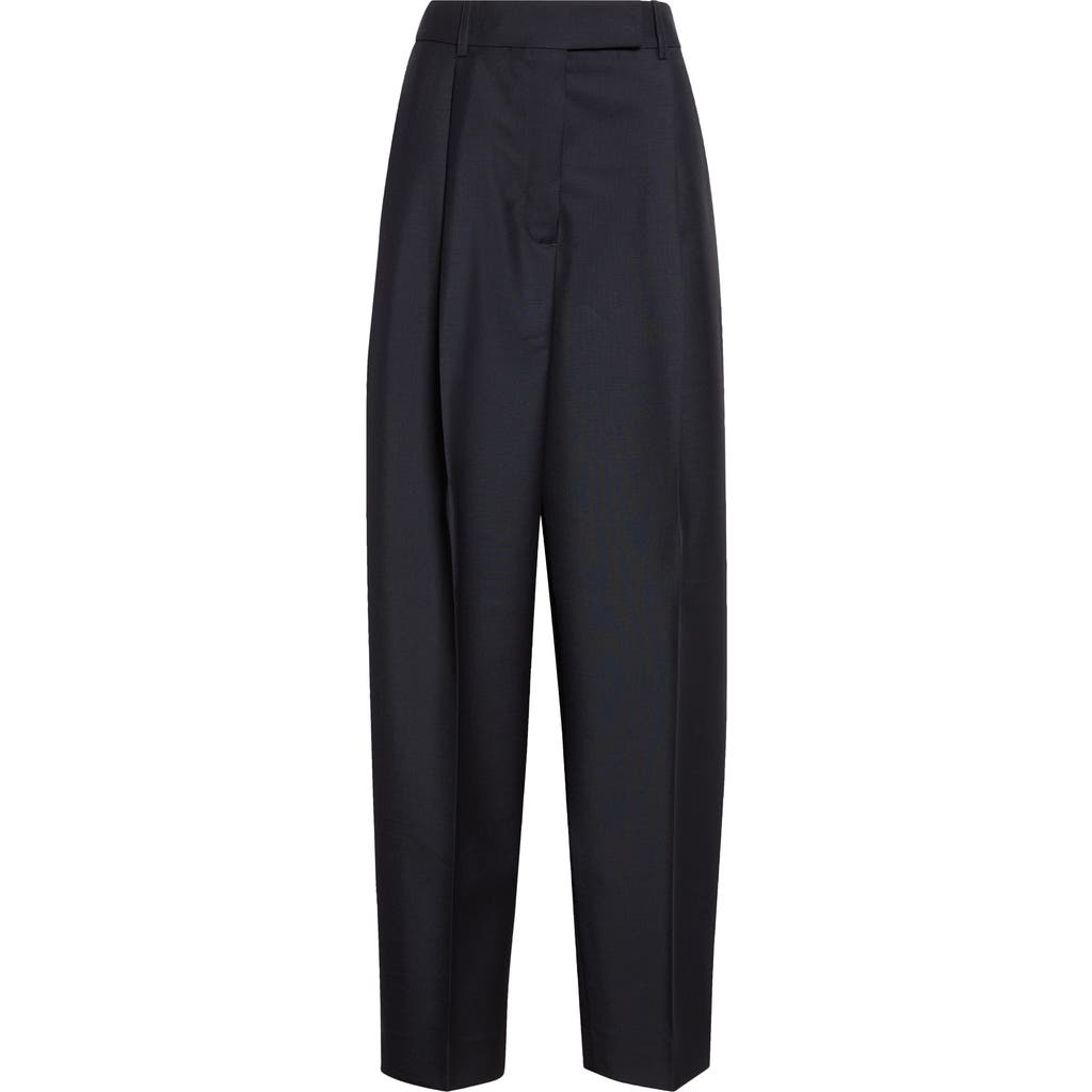 Róhe Róhe Daria Pleated High Waist Tapered Virgin Wool & Mohair Trousers