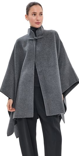 Róhe Róhe Double-Faced Pankou Closure Poncho Dark Grey Melange One