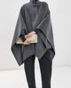 Róhe Róhe Double-Faced Pankou Closure Poncho Dark Grey Melange One - 6