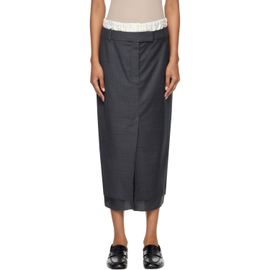 Róhe Róhe Gray Boxer Detailed Midi Skirt