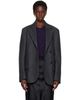 Róhe Róhe Gray Double-Breasted Herringbone Blazer - 1